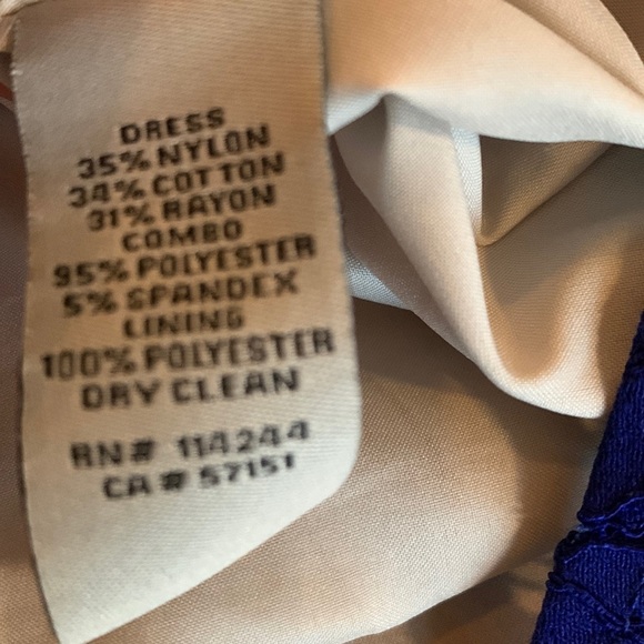 Eliza J Royal Blue Lace Fit & Flare Sleeveless Party Cocktail Line - Picture 9 of 17